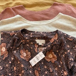 LOFT outlet 3-piece-bundle! Two sweaters and one dress! Size XS/S petite